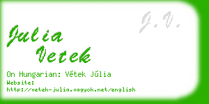 julia vetek business card